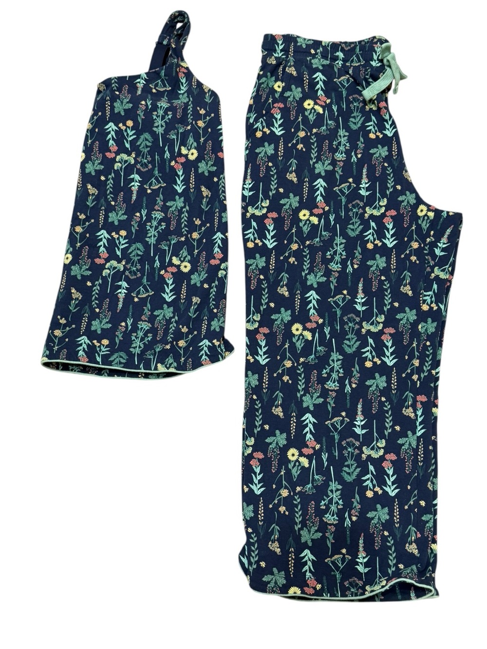 Duluth Trading Co Botanical Floral Pajama Set Cotton Cottagecore Size M - Picture 2 of 10